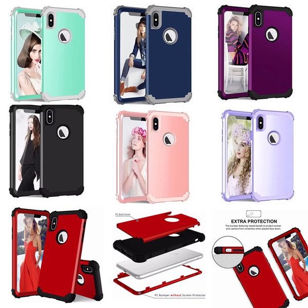 

defender 3 in 1 hybrid armor rugged shockproof phone case for iphone 11 pro max 11 pro xs max xs x 6 7 8 plus samsung s10 plus s10 note 10