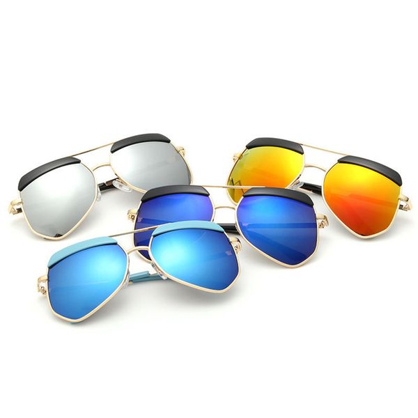 Nuovi occhiali da sole per bambini UV400 occhiali da sole con montatura in metallo a specchio colorato per bambini occhiali da sole personalità 810 produttori all'ingrosso