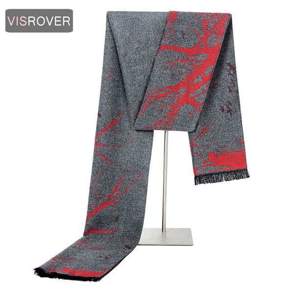 

visrover men's winter warm scarf fashion imitation cashmere tassel scarves for man' business gift vrl01, Blue;gray