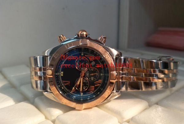 

Luxury brand watche chronomat 46 mm ab011012 18k ro e gold black roman dial quartz chronograph excellent men 039 watch watche