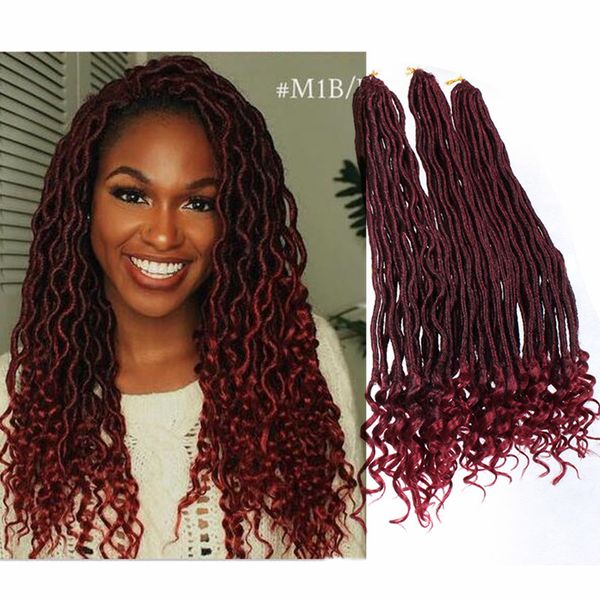 2019 Goddess Faux Locs Crochet Hair Ombre Crochet Synthetic