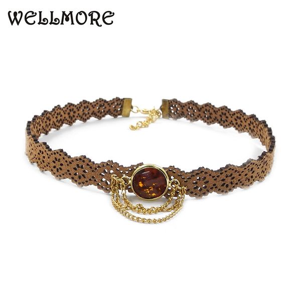 

whole salewellmore 2017 bohemian choker necklace vintage bohemia crystal , chain chokers necklace for women jewelry, Golden;silver