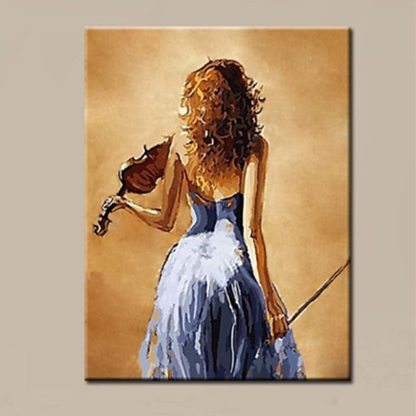 

hand painted figure oil painting on canvas modern home decor wall art picture handmade music girl paintings oils