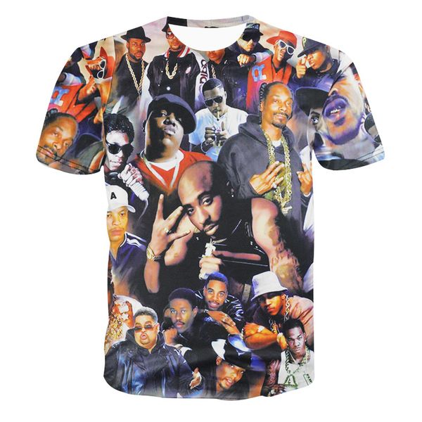 

fashion 2pac tupac t-shirt funny 3d printed women/men short sleeve summer t-shirt casual k102, White;black