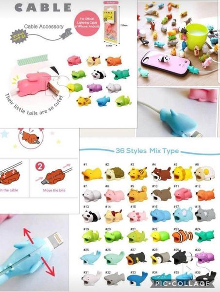 

cable bite charger cable protector savor cover for iphone lightning cute animal design charging cord protective, Blue