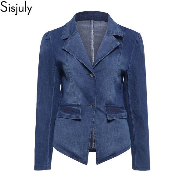 

sisjuly dark blue denim jacket coat women autumn winter plus size punk motorcycle office lady work short outerwear jeans coats, Black;brown