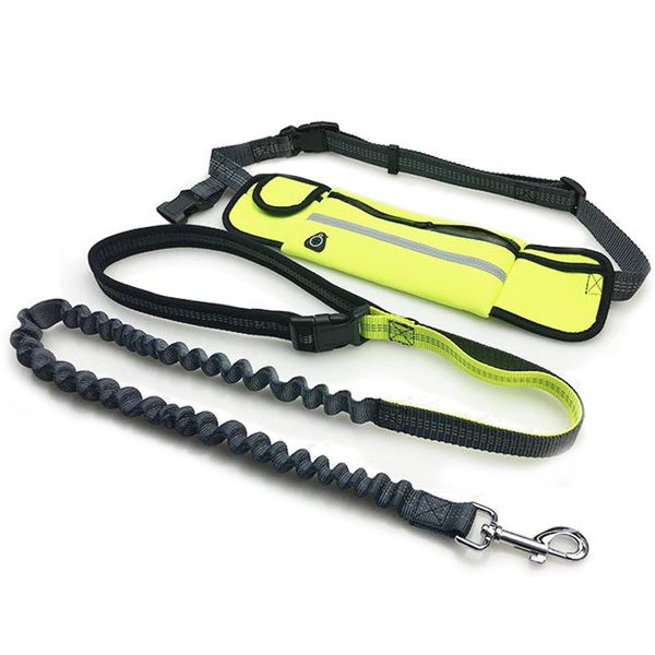 

walking running elastic leash dog lead belt reflective hand jogging with pet padded waist adjustable pouch bags mecmw, Red;black