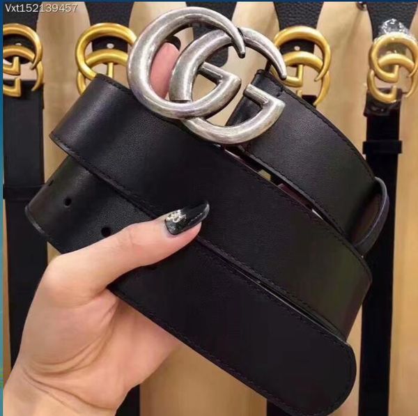 

popular famous men and women fashion designer brand belt leather black gold buckle silver clasp designer belts 3.8 cm ship, Black;brown