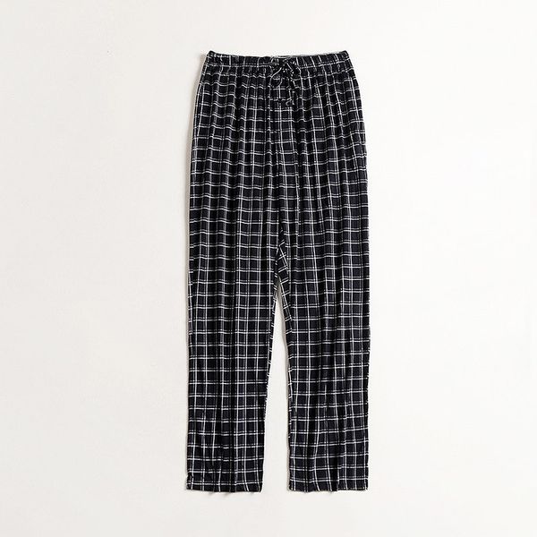 

new man's pajama pants with placket lattice home wear long pants cotton relaxed comfortable sleepwear pajama trousers man, Black;brown