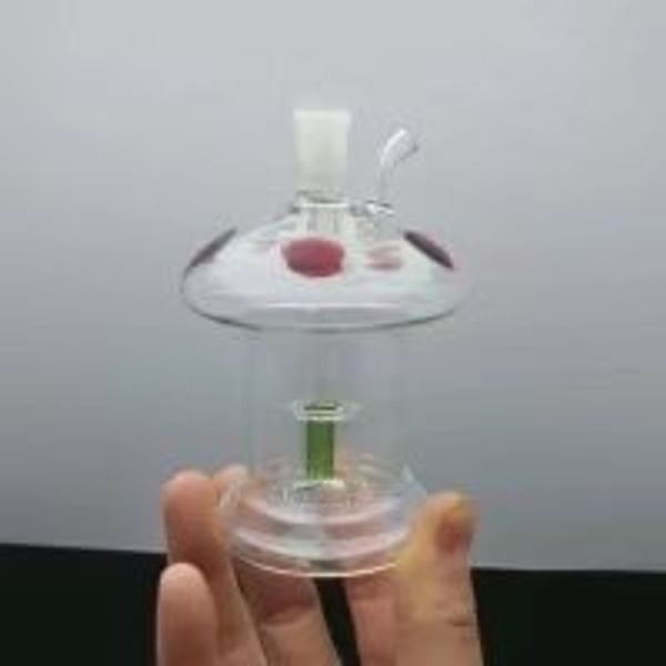 2024 nuovo narghilè in vetro a forma di fungo - Pipa da fumo in vetro soffiato a mano Bong in vetro per tabacco da cucchiaio, olio da fumo