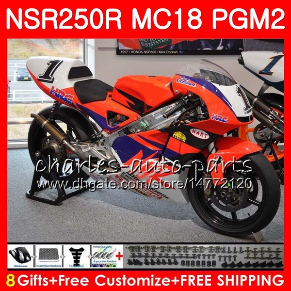 Bodys Para HONDA NSR250R full top vermelho MC16 MC18 PGM2 NS250 88 89 78HM.85 NSR 250 R NSR250 R NSR250RR NSR 250R 88 89 1988 1989 Kit de Carenagem