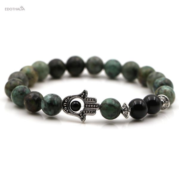

edothalia fashion 8 colors natural stone bead strand bracelet women girls jewelry gift black evil eye hamsahand bracelets