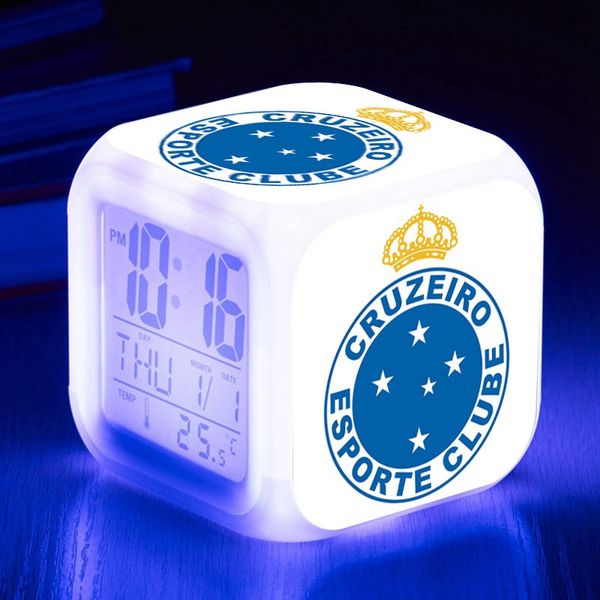 

dropshipping football club watch cruzeiro esporte clube digital led alarm clocks reloj despertador snooze table clocks