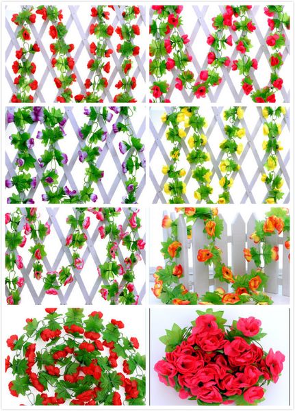 

2018 new artificial flowers small roses rattan bars wisteria flower decoration decorative flower 1.8 meters
