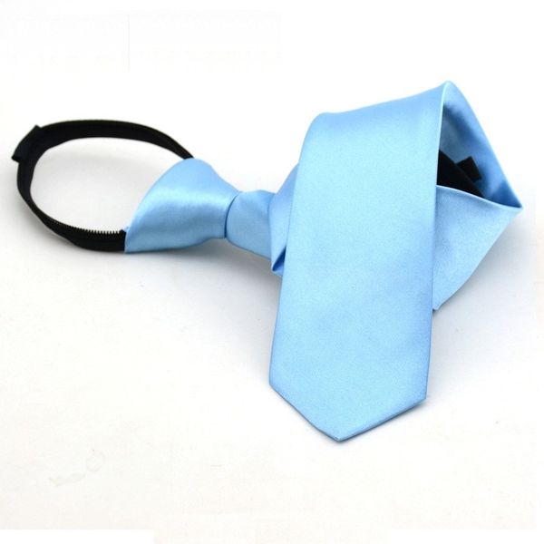 

student zip tie for women 38*6cm lazy ties business zipper necktie team solid ties red dark blue 10pcs/lot, Blue;purple