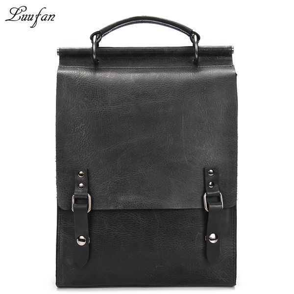 

men genuine leather backpack real leather causal daypack a4 business genuine lapbackpacks school bag