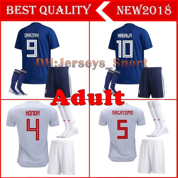 

2018 world cup japan occer jer ey home blue kit with ock maillot foot 2017 2018 okazaki kagawa national full et football hirt