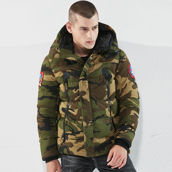 

parka brand winter jackets men warm thicken coat sell army green famous cotton-padded fashion camouflage parkas, Black