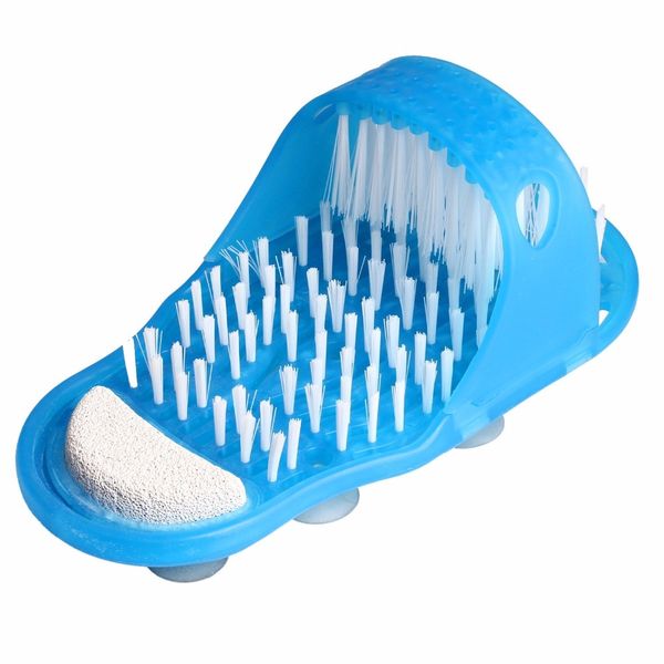 

1pcs easy feet scrub foot cleaner foot scrubber brush massager clean bathroom shower clean blue slippers spa bath brushes