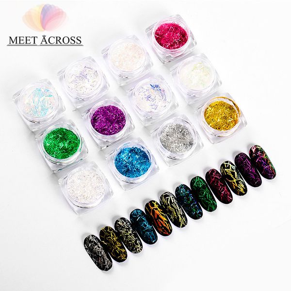 

meet across colorful mixed glitter nail sequins shiny paillette nail art glitter tips uv gel 3d decorations manicure flakes, Silver;gold