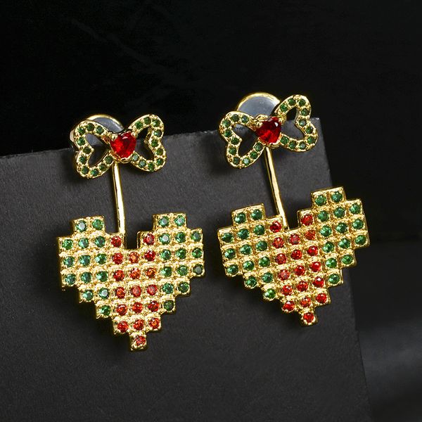 

2018 new fashion jewelry korean classic heart earrings for young ladies 925 sterling silver needle oorbellen, Golden;silver