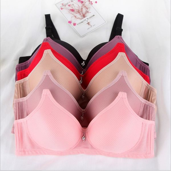 

fitness women breathable mesh no rims cotton underwear sports bra sport yoga bra no steel ring large size thin section cotto, White;black