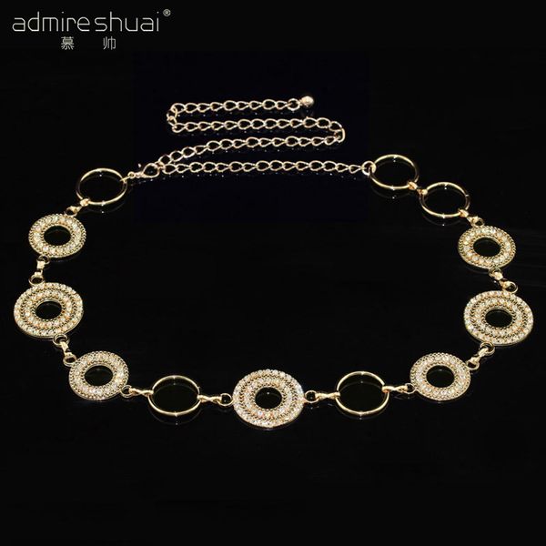 

big circle rhinestone women's belt summer dress cinto feminino gold&silver plated belts for women(bl-693) youkee jewelry, Black;brown