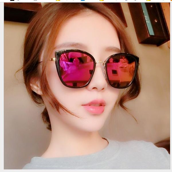 

sunglasses, sunglasses, face, european and american cat eye glasses, White;black