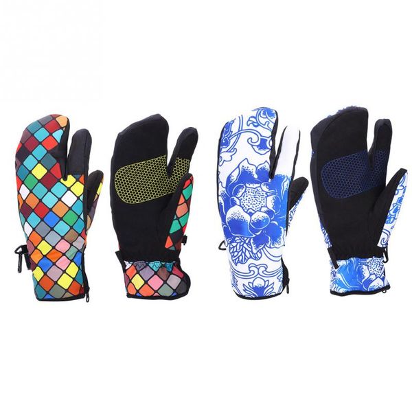 

women winter sports gloves windproof waterproof thick thermal warm three finger skiing gloves for skating cycling snow sports