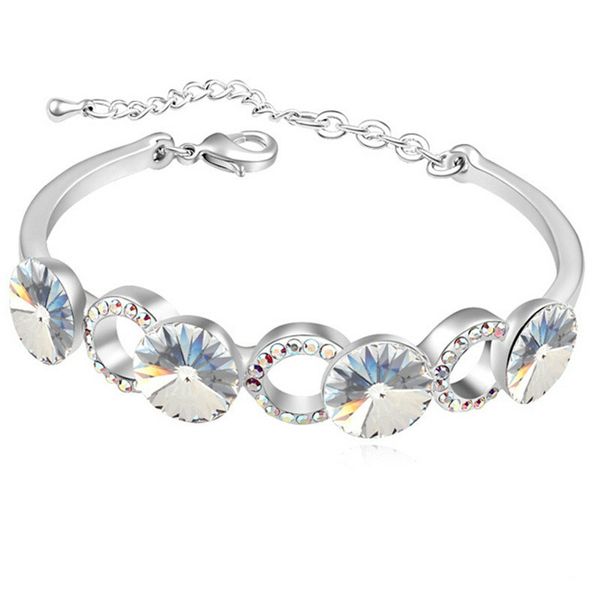

cuff bracelets crystal from swarovski elements women fashion charms jewelry white gold plated 15814, Black