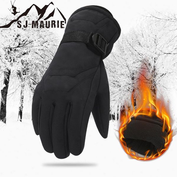 

1set black gloves men women ski gloves waterproof windproof snowboard snowmobile winter warm hiking skiing snow