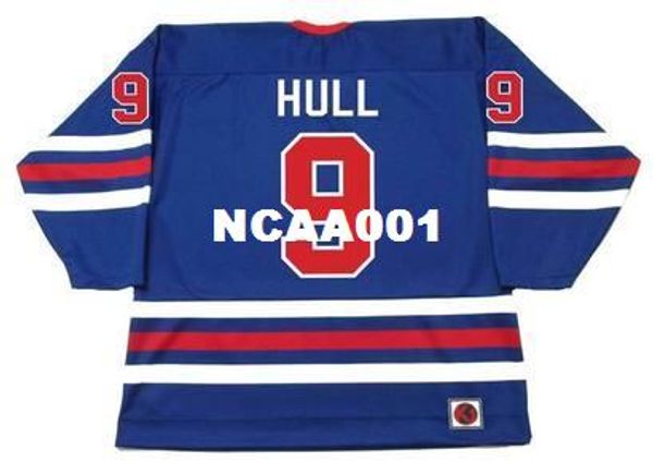

mens #9 bobby hull winnipeg jets 1974 hockey jersey or custom any name or number retro jersey, Black;red