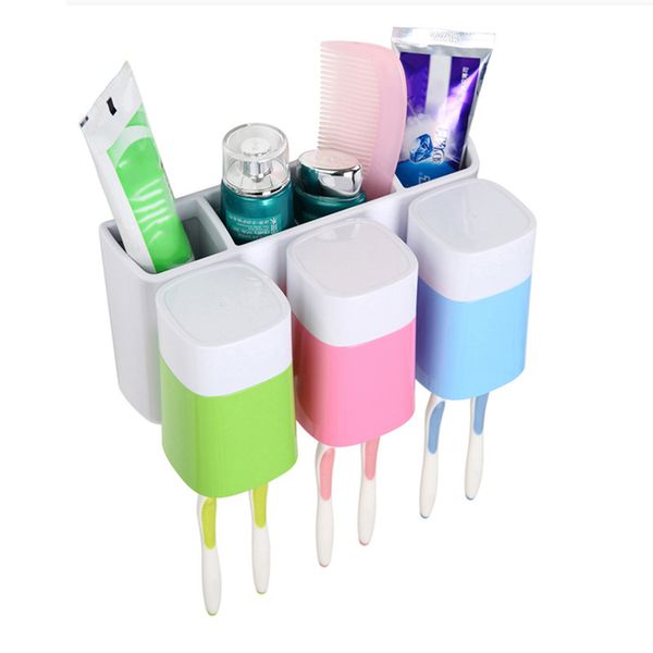 

wall-mounted wash kit toothbrush holder gargle cup suction cup wash storage rack set for family 2017