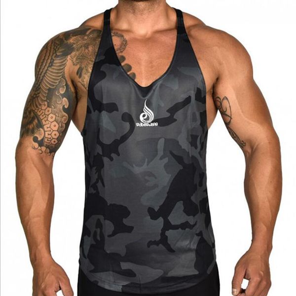 

stripe sport tank 2018 selling fitness bodybuilding crossfit fast dry vest men running workout singlets clothes jrbx035, Black;blue