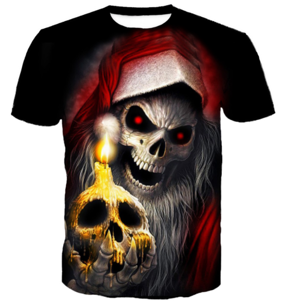 

new arrival men/women cool horror skull 3d printed t-shirt summe style fashion casual t-shirt s-xxxxxxl u420, White;black