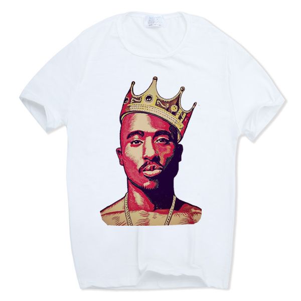 

Men 'S Print Tupac 2pac T-Shirt Short Sleeve O -Neck White Tshirt Hip Hop Swag Harajuku Streetwear T Shirt