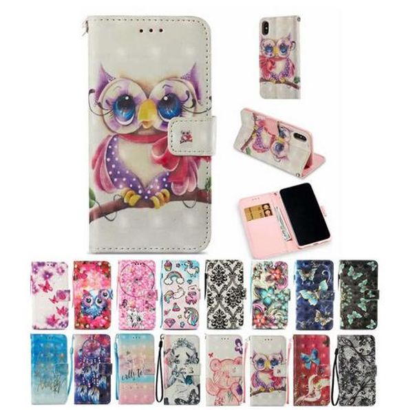 Custodia in pelle di lusso Dreamcatcher Butterfly Girl Portafoglio Flip Stand per iPhone X XS Max XR 8 7 6 6S Plus Galaxy S8 S9 Nota 9 A8 2018