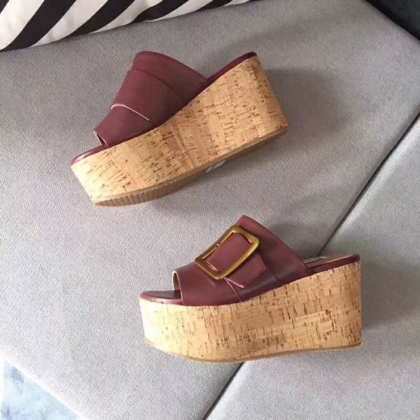 

2018 New! High-heeled shoes and sandals brand designer women's summer wedge sandals and shoe style luxury designer shoes.