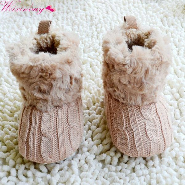 

baby kid boys girls knitted fur 5 color toddlers soft sole short warm soft snow boots shoes 0-18 months, Black;grey