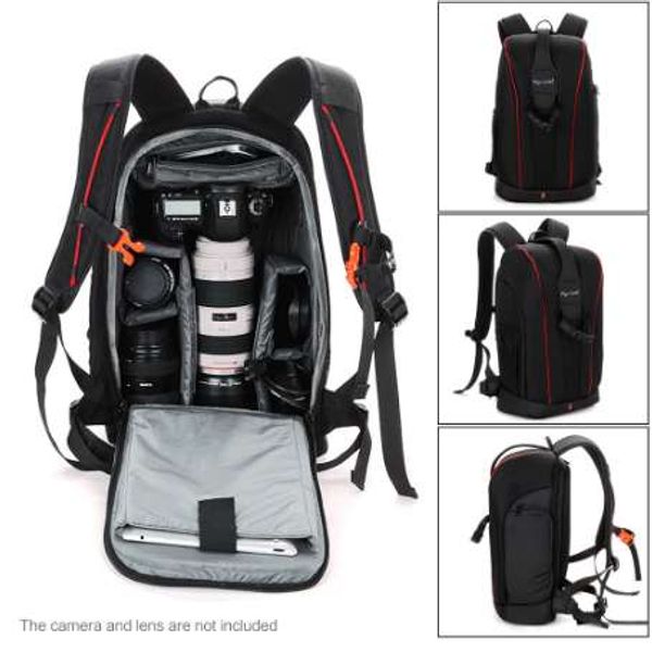 Wasserfester DSLR-Rucksack, Kamera-Videotasche, stoßfest, gepolstert, für Nikon, Canon, Sony, DSLR-Kameraobjektiv-Zubehör