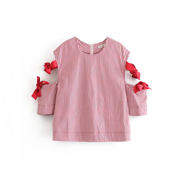 

women clothes euro style new fashion women's half sleeve blouse stripped print lady blouse, White