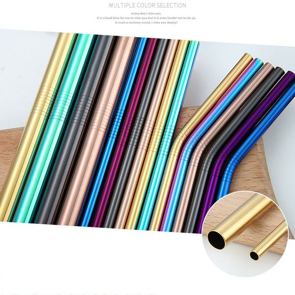 

wholesale stainless steel straight curved drinking straw for mugs rainbow bend straws bar bent coffee drinking straws sucker