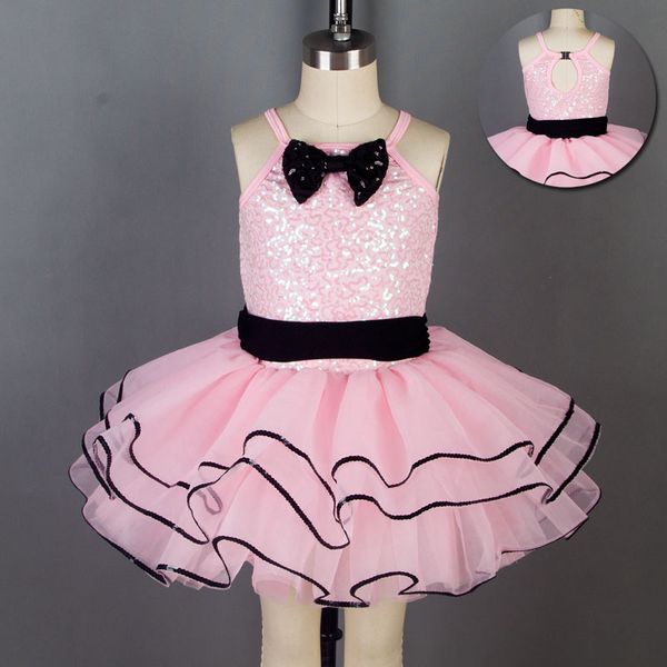 

new pink sequin stage performance dance costumes for kids prefessional dance ballet tutu dress child ballet leotards 19008, Black;red