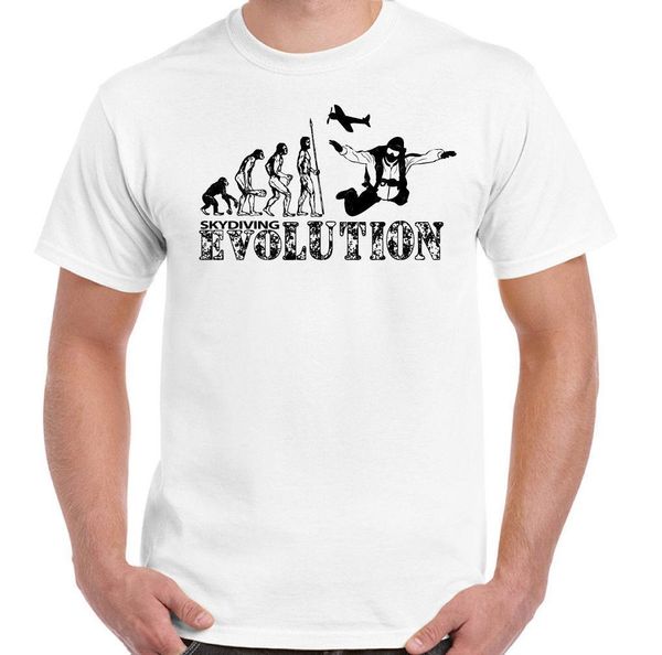 Mens Funny Free Fall T-Shirt Parachuting Skydiver Skydive Skydiving Evolution