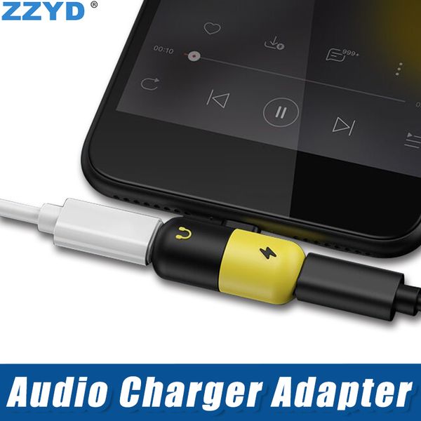 

Zzyd mini cellphone adapter 2 in 1 dual audio headphone charge adapter for ipx x max 8 7 with opp bag