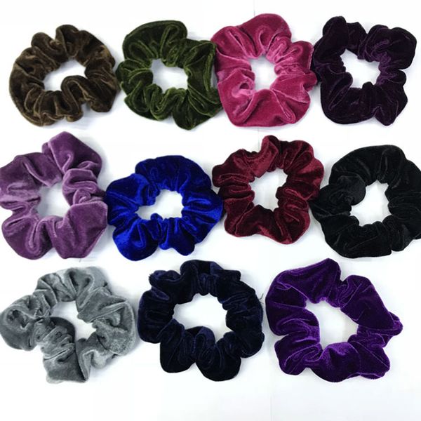 

women velvet solid elastic hair bands hair accessories ponytail holder scrunchie ties rubber band fashion headband gum 1pcs