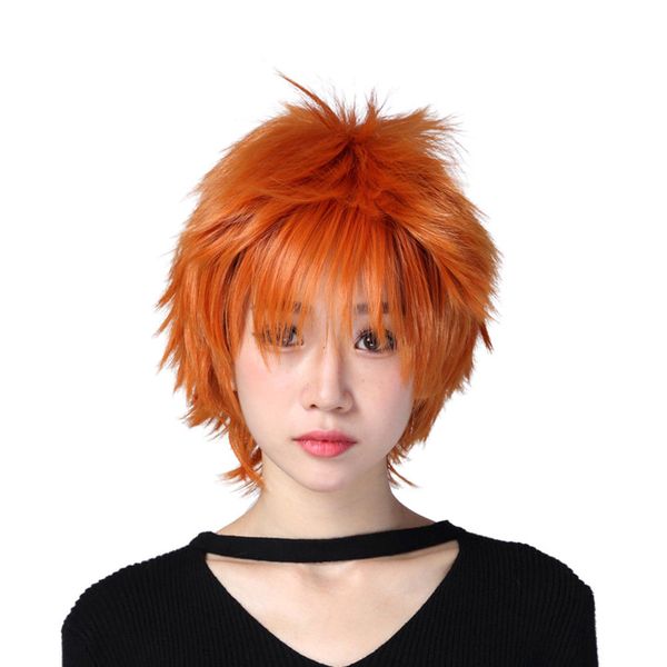 

cosplay haikyu hinata shyouyou orange anti-alice wig, Black;brown