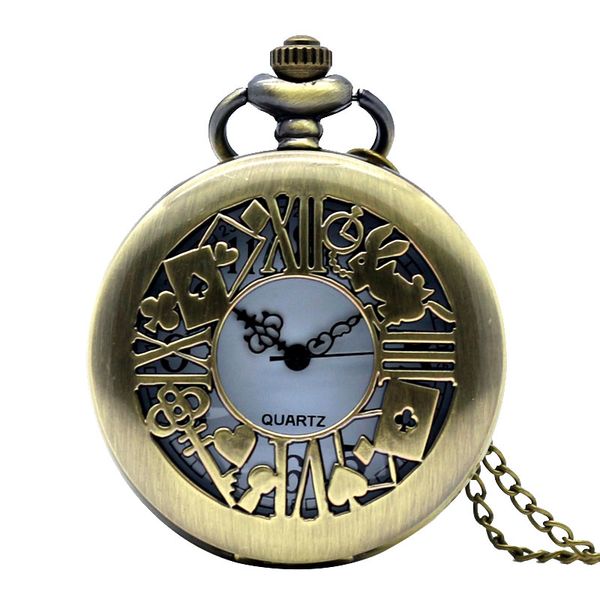 

wander time magic quartz poket watch open face fob clock pocket watches men vintage bronze arabic number for men women, Slivery;golden