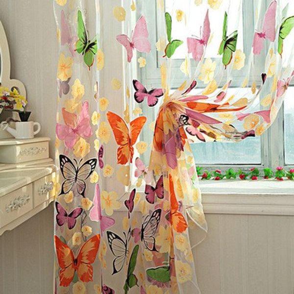 

butterfly shower curtain yarn tulle curtains for living room door window curtain screening valance bedroom shower free