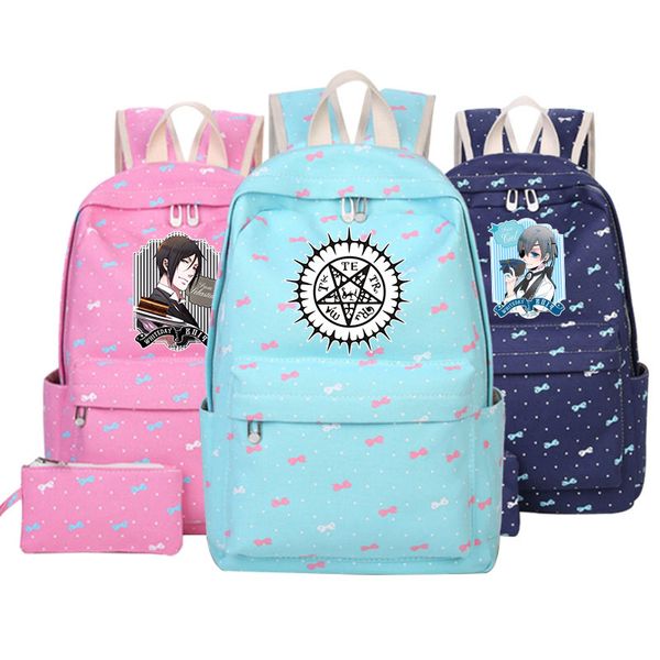 Grosshandel Anime Black Butler Schultern Tasche Studenten Schultasche Ciel Phantomhive Sebastian Michaelis Cosplay Rucksack Cartoon Erwachsene Girlbag